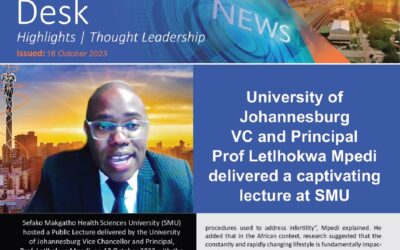 University of Johannesburg VC and Principal Prof Letlhokwa Mpedi delivered a captivating lecture at SMU