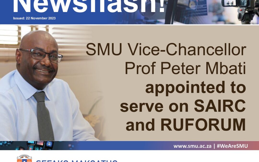 SMU Vice-Chancellor Prof Peter Mbati appointed to serve on SAIRC and RUFORUM