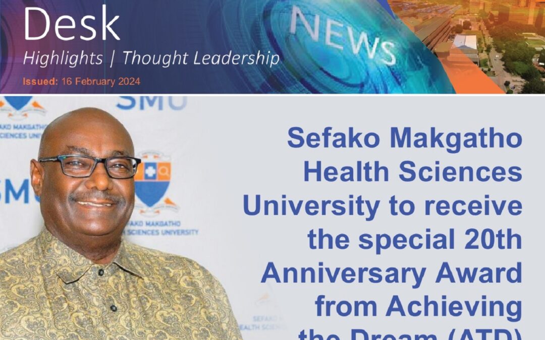 Sefako Makgatho Health Sciences University to receive the special 20th Anniversary Award from Achieving the Dream (ATD)
