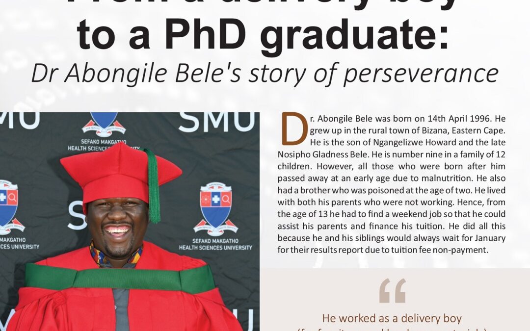 From a delivery boy to a PhD graduate: Dr Abongile Bele’s story of perseverance